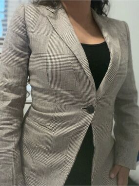 Giorgio Armani Brown & Cream Houndstooth Jacket